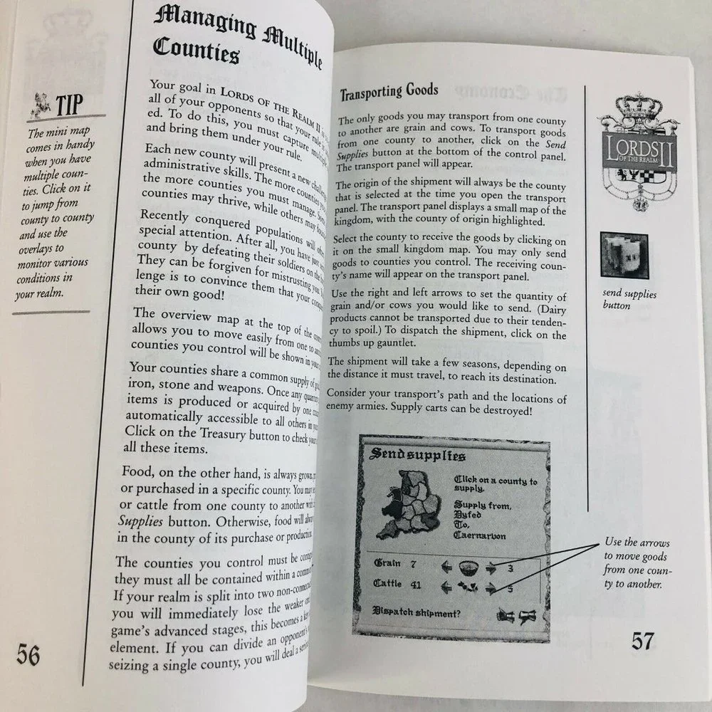 Lords of the Realm II Game Manual Sierra RPG Strategy Reference Softcover VTG